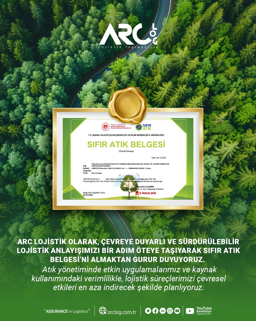 Sıfır Atık Belgesi'ni Aldık